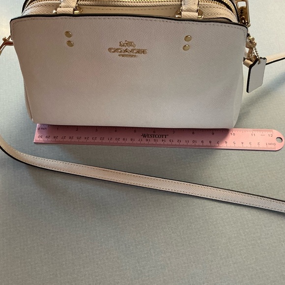 COACH Pebbled Leather Mini Satchel in off white/ cream - Picture 9 of 10